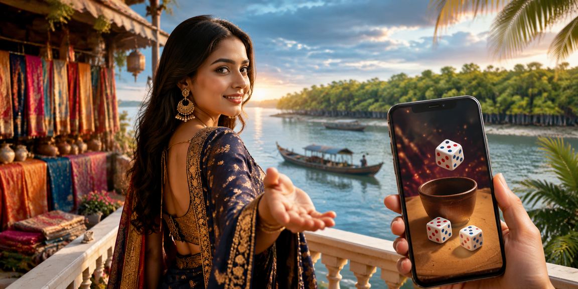 সুন্দরবনের সৈকতে ডাইস গেম চলাকালীন আনন্দ